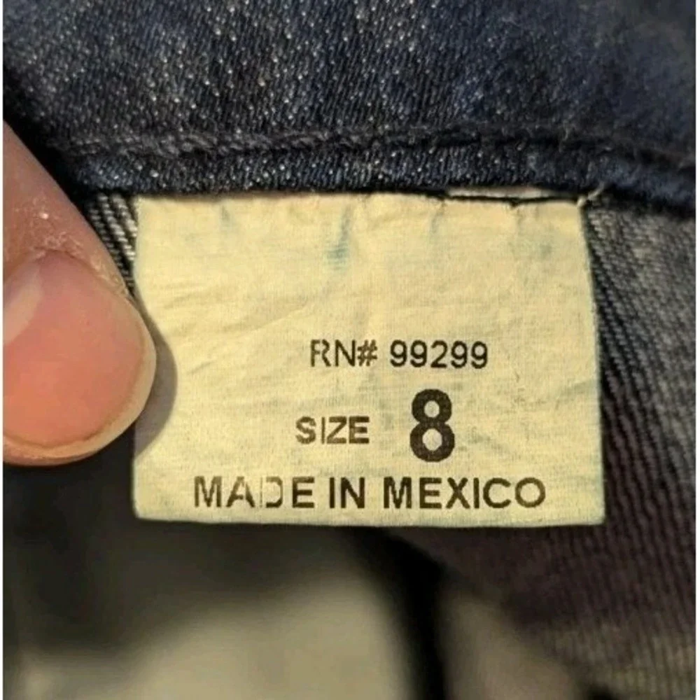 Anthropologie Level Ninety Nine Women's 8 Blue Jean Cuffed Shorts Low‎ Rise Y2K - Picture 9 of 10